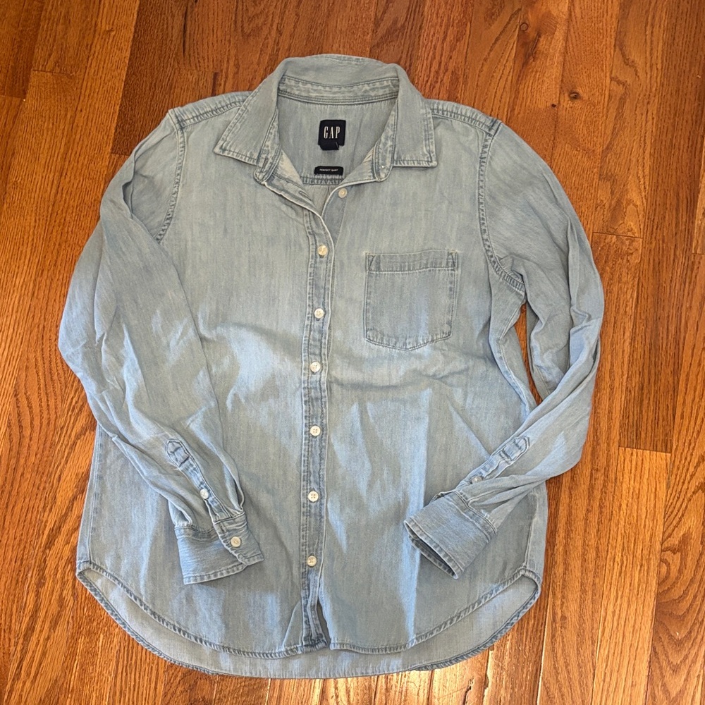 GAP Faded Blue Button-Up Shirt